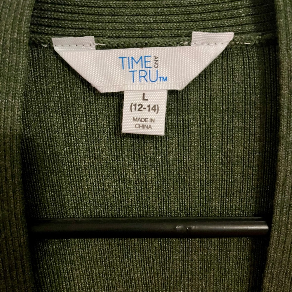 Time and Tru Women's set of Cardigans- one gray and one army green - Picture 8 of 8